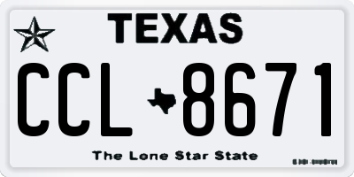 TX license plate CCL8671