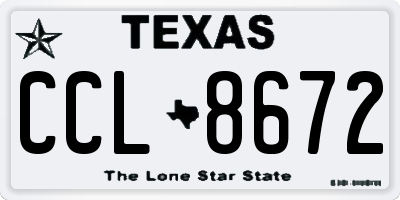 TX license plate CCL8672