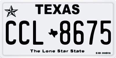 TX license plate CCL8675