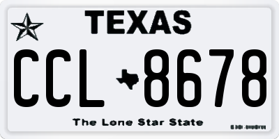 TX license plate CCL8678