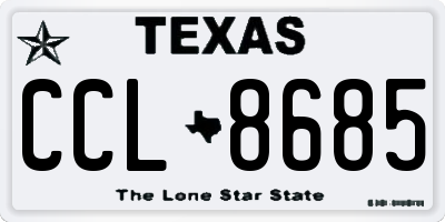 TX license plate CCL8685