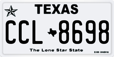 TX license plate CCL8698