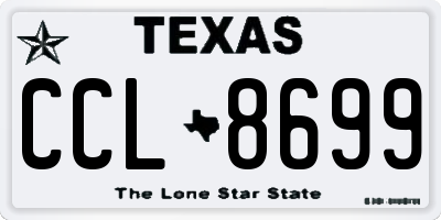 TX license plate CCL8699