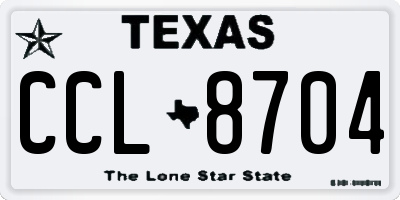TX license plate CCL8704