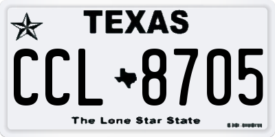 TX license plate CCL8705