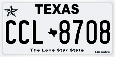 TX license plate CCL8708