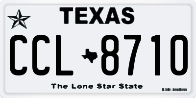 TX license plate CCL8710