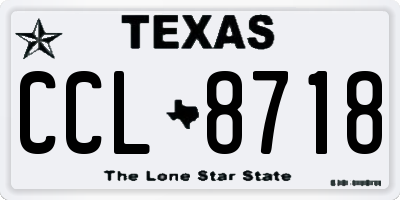 TX license plate CCL8718