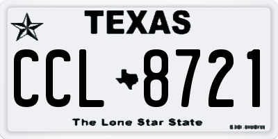TX license plate CCL8721