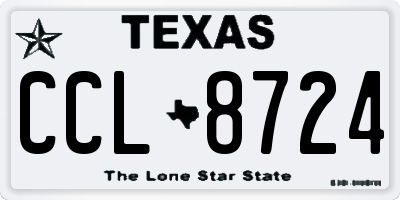TX license plate CCL8724