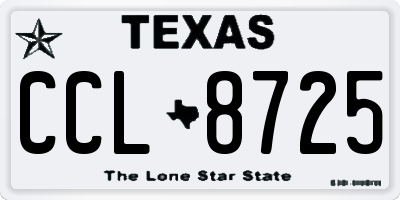 TX license plate CCL8725