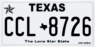 TX license plate CCL8726