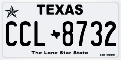 TX license plate CCL8732