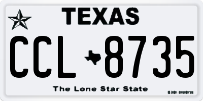 TX license plate CCL8735