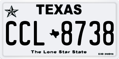 TX license plate CCL8738