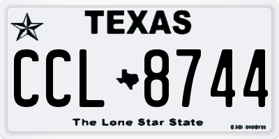 TX license plate CCL8744