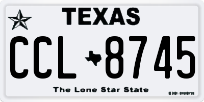 TX license plate CCL8745