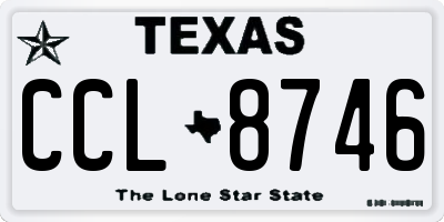 TX license plate CCL8746
