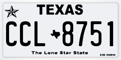 TX license plate CCL8751