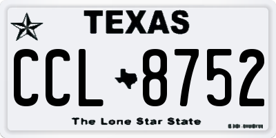 TX license plate CCL8752