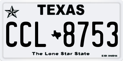 TX license plate CCL8753