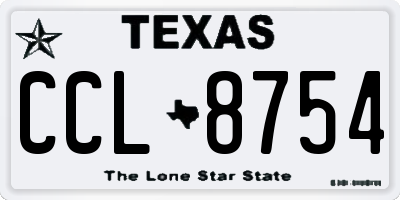 TX license plate CCL8754