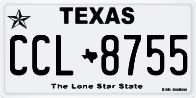 TX license plate CCL8755