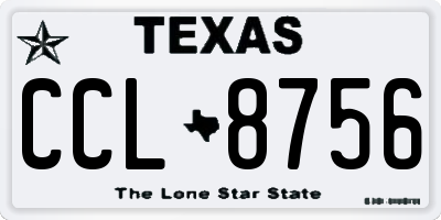 TX license plate CCL8756