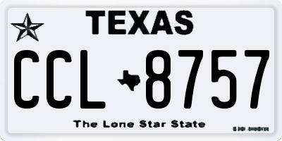 TX license plate CCL8757