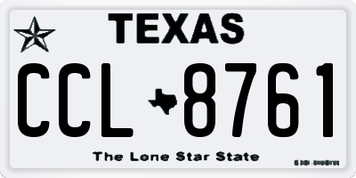 TX license plate CCL8761
