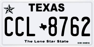 TX license plate CCL8762