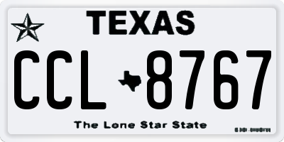 TX license plate CCL8767
