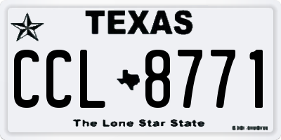 TX license plate CCL8771