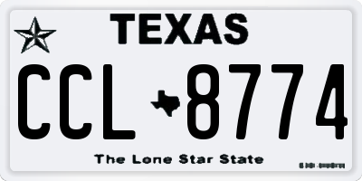 TX license plate CCL8774