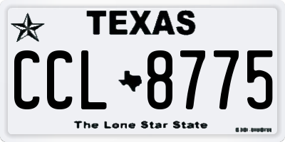 TX license plate CCL8775