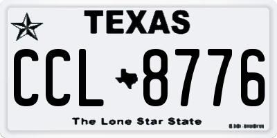 TX license plate CCL8776