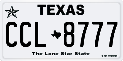 TX license plate CCL8777
