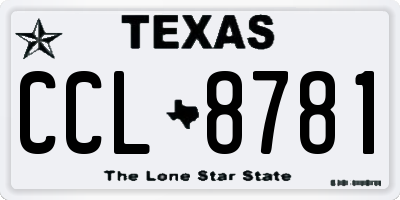 TX license plate CCL8781