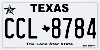 TX license plate CCL8784