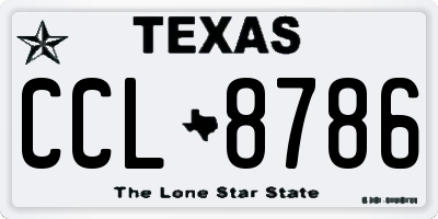TX license plate CCL8786