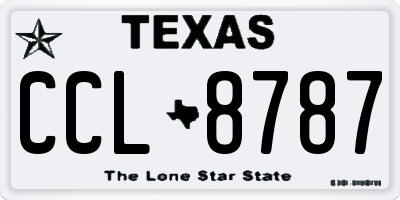 TX license plate CCL8787