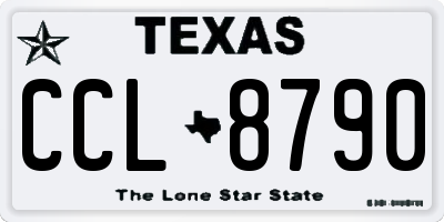 TX license plate CCL8790