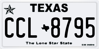 TX license plate CCL8795