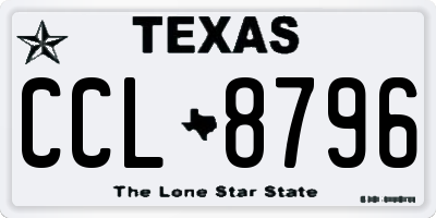 TX license plate CCL8796