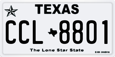 TX license plate CCL8801