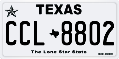 TX license plate CCL8802