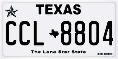 TX license plate CCL8804