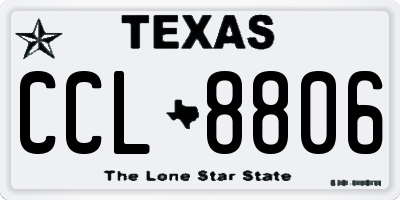 TX license plate CCL8806