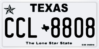 TX license plate CCL8808