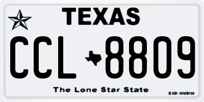 TX license plate CCL8809
